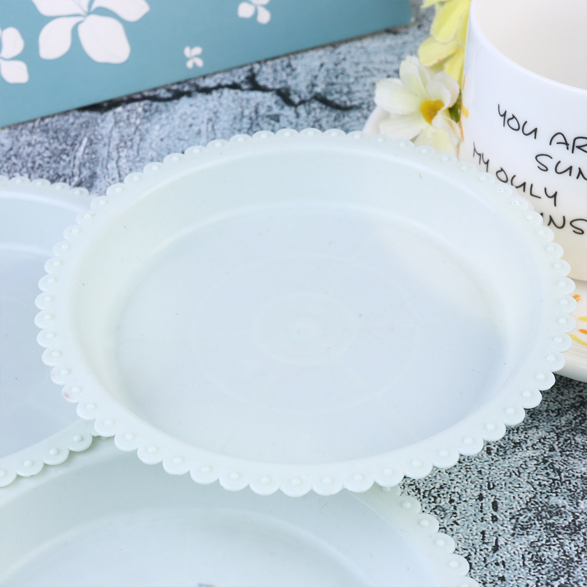 Drip Tray Saucer - ถาดรองกระถางดอกไม้ทรงกลม 20 ชิ้น ถาดรองกระถางต้นไม้พลาสติกหนา ถาดรองน้ำหยด สำหรับต้นไม้ขนาดเล็ก