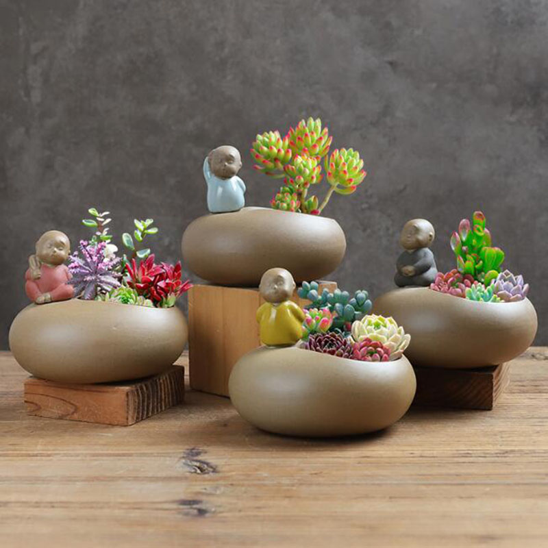 สไตล์จีน Retro เซรามิคพระภิกษุ - Bonsai Garden Art บทวิจารณ์และราคา